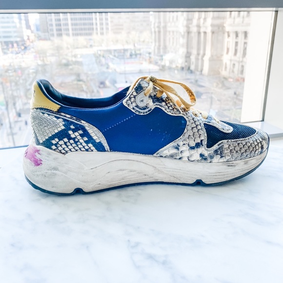 GOLDEN GOOSE ‘RUNNING SOLE’ SNEAKERS, SZ 39 - RARE SNAKE SKIN LEATHER - Picture 7 of 8